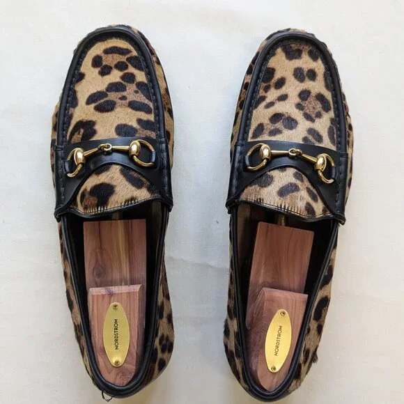 Gucci | Shoes | Gucci Calf Hair Animal Print Dress Loafers  display picture 3